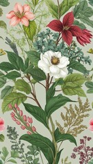 Beautiful botanical in illustration background