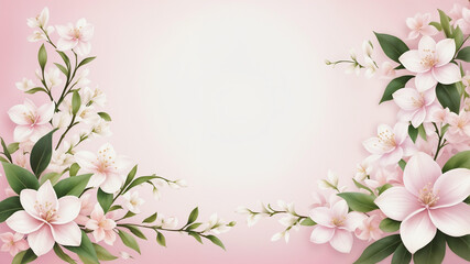 Obraz premium Spring frame fresh pastel field flowers rose peonies leaves Copy empty space Soft pastel background flat lay Floral colorful decoration Illustration background wallpaper hd high ultra resolution