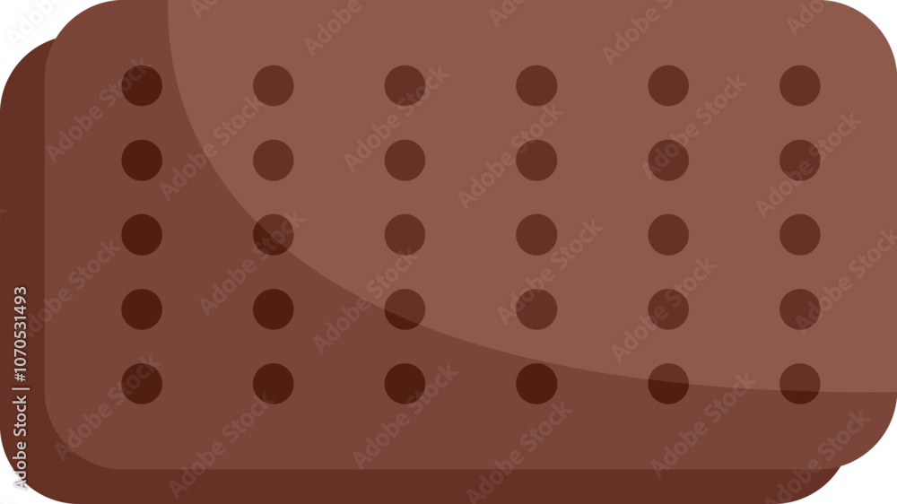 Poster rectangular chocolate candy bar with filling is lying on white background