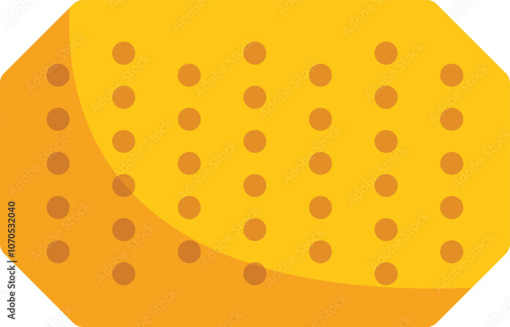 Poster this vector illustration shows a corn cob with its characteristic yellow kernels arranged in rows, i