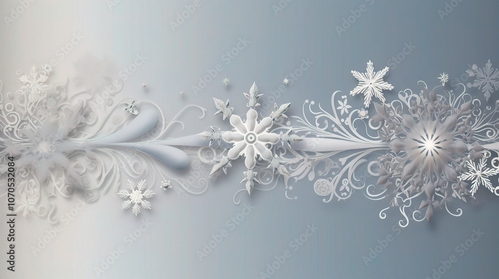 Poster elegant frosted snowflake design with soft hues