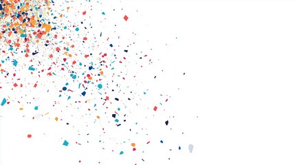 Background with colorful celebratory confetti fluttering from above. White background.
For anniversary, birthday, wedding, card, invitation, wallpaper, banner, leaflet, cover, web.