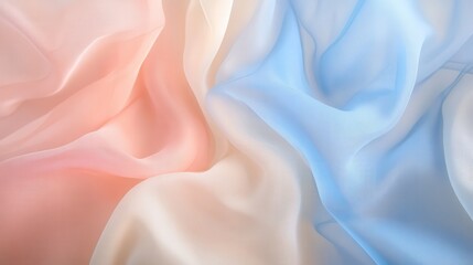 Obraz premium An elegant, semi-transparent background with gentle gradients of misty blue, pastel pink, and warm beige, layered softly for a tranquil, dreamy effect
