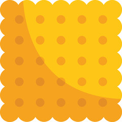 Simple flat vector illustration of a square cracker, ideal for food related designs