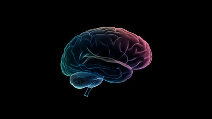 A minimalist brain with soft waves of color radiating outward, representing calm and peace.


