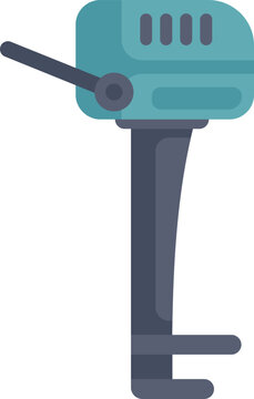 teal outboard motor flat design clip art preview