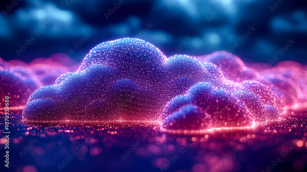 Poster abstract glowing orange cloud symbol over circuit board, representing cloud computing and digital da