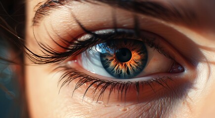 Naklejka premium close up of beautiful woman eye