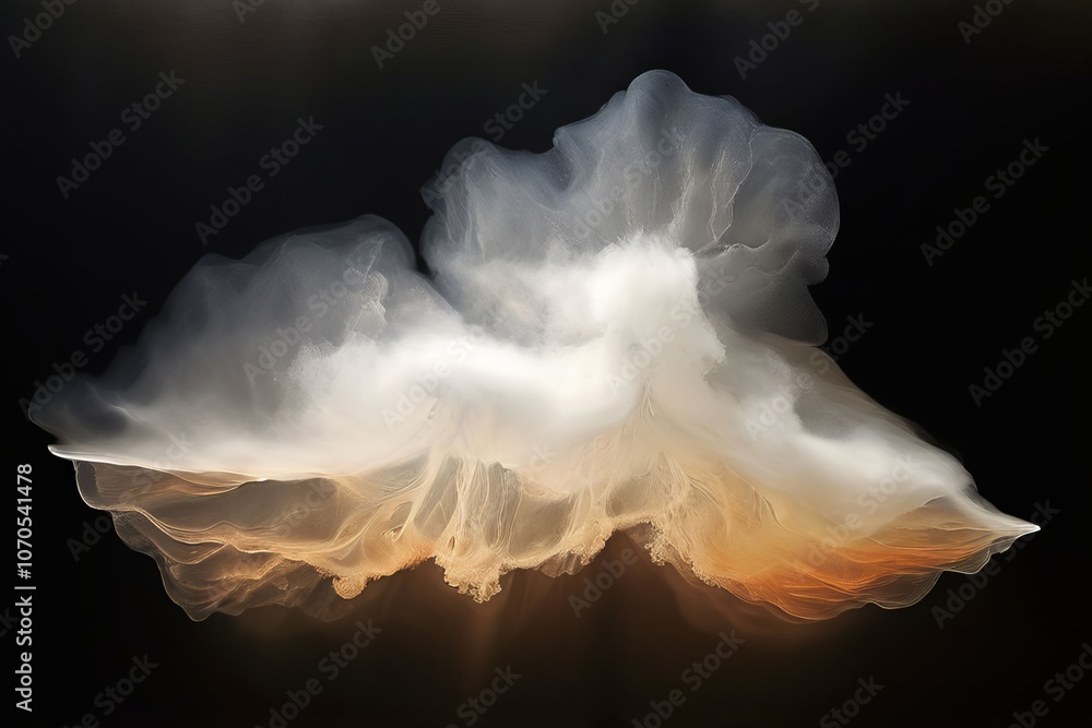 Poster fossilized cloud photogram clouds depicted in a photogram as if