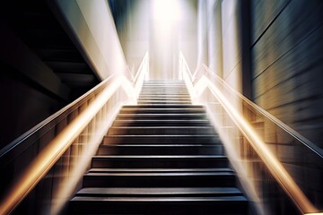 fuzzy staircase a staircase with steps and railings blurred to c