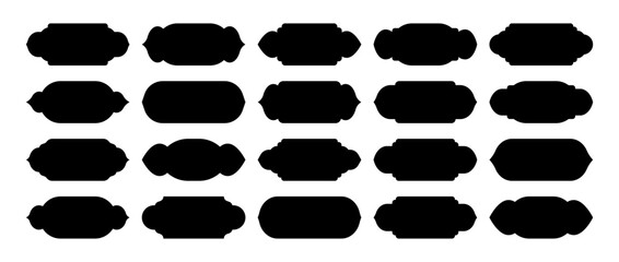 Islamic frames, oriental style objects. Arabic shapes, windows and arches. Traditional ornamental banner, frame. Muslim holidays, Ramadan Kareem. Modern eastern architecture. Vector illustration