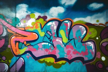 Graffiti wall abstract background. Idea for artistic pop art background backdrop