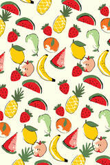 Fruit pattern all over print design