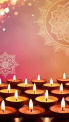 Diwali Festival of Lights with Traditional Oil Lamps
