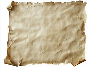 Blank scrap of parchment in white background