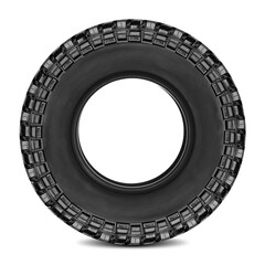 car tire , offroad tire side view isolated on white background.