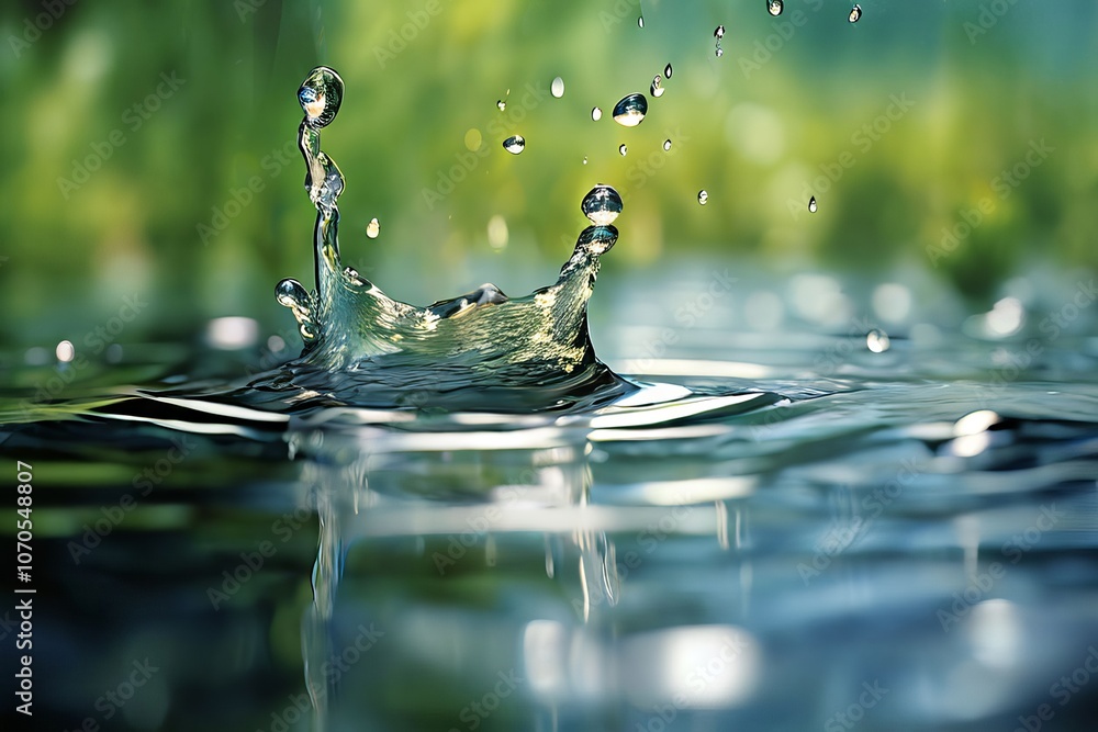 Poster macro water water is captured in a macrorealistic style macrorea