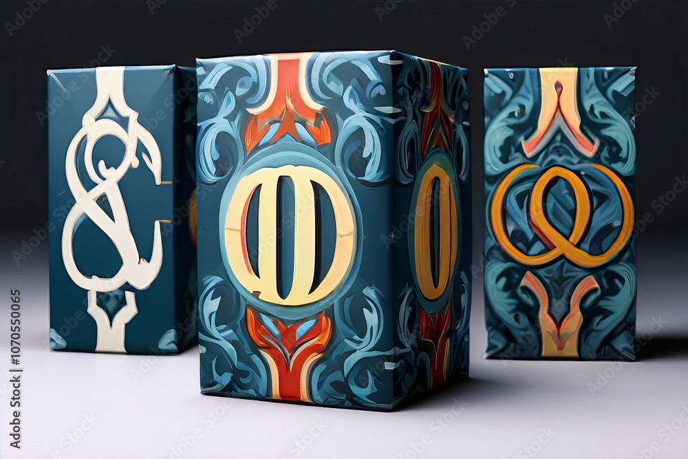 Poster monogram patterns repeated patterns of stylized monograms or ini