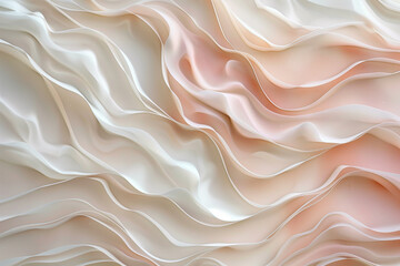Obraz premium 3d wallpaper abstract business background, Abstract, rippling waves in shades of pale pink and soft beige, with smooth, rounded textures and soothing gradients.