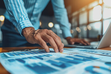 Naklejka premium Executive presenting company results.