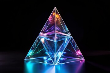 multiple tetrahedral shapes spiraling outward from a central poi