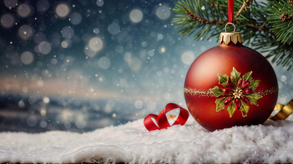 Merry Christmas and happy New Year background december snow winter wallpaper hd backdrop pastel colors gift box decor tree lights candles red boxes frost wooden table