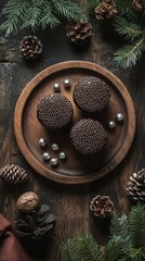 Perfect holiday pudding decorated with festive elements, vibrant colors, and seasonal garnishes, creating an elegant and indulgent Christmas dessert presentation