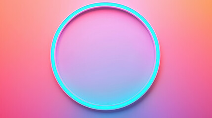 Obraz premium Radiant circular gradient background with vibrant colors and soft glow. This retro inspired design features smooth transition from pink to blue, creating visually appealing effect