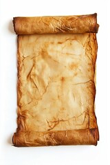 Blank scrap of parchment in white background