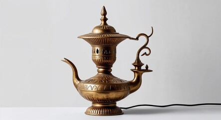 Aladdin s lamp inspired lantern for exotic decor on plain white background