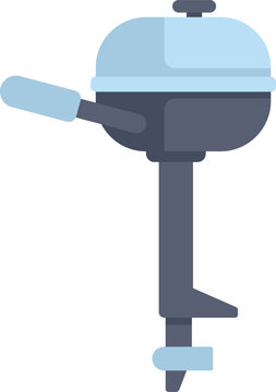 blue outboard motor flat design clip art preview