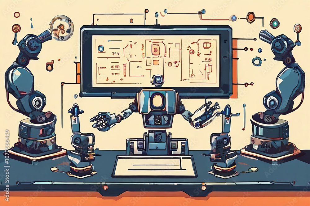 Aufkleber robotic process automation rpa automating repetitive tasks using