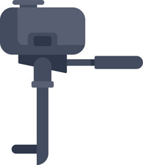 Boat motor engine providing power for transportation on water, isolated illustration