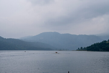 Speed boat with tourist at Umiam Lake Barapani Meghalaya 2