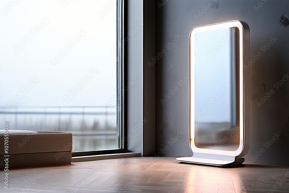 Poster smart mirror a mirror that displays time weather and can sync wi