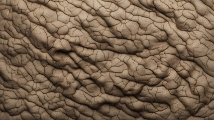 Detailed texture of aged skin with visible wrinkles pores and fine lines in warm tones, AI Generated