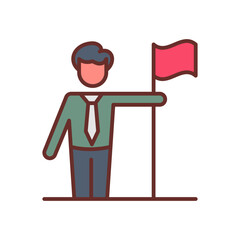 Team Lead Filled Icons , Vector illustration