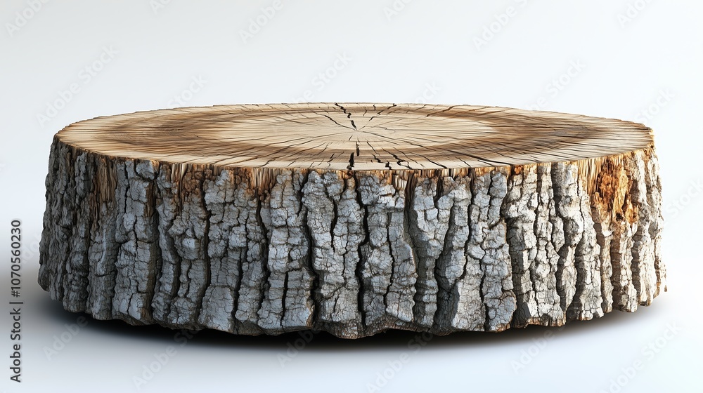 Poster large log with a lot of cracks and holes. the log is brown and has a rough texture