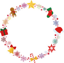 christmas frame with stars and snowflakes