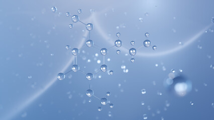 2c-b molecular structure, 3d model molecule, psychedelic drug, structural chemical formula view from a microscope