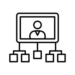 Corporate Management Outline Icon, Vector illustration