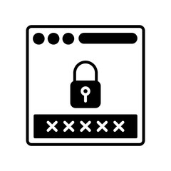 Password Glyph Icon, Vector illustration