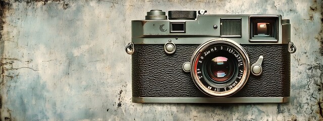 Vintage camera on a grunge background