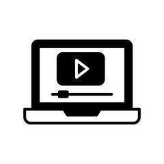 Video Marketing Glyph Icon, Vector illustration