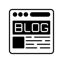 Blog Glyph Icon, Vector illustration