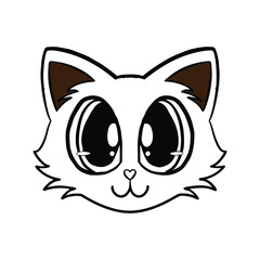 Simple Cat Face Vector Illustration Art for Minimalist and Pet Designs