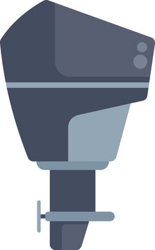 gray boat motor flat design clip art preview