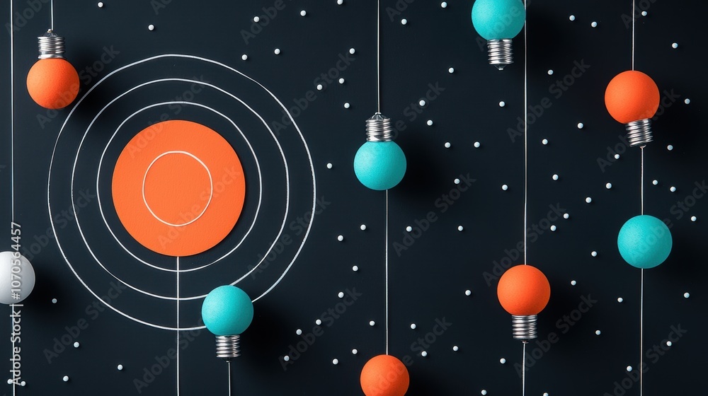 Poster A target with multiple rings, each labeled with different stages of idea development, highlighting the importance of a step by step approach.