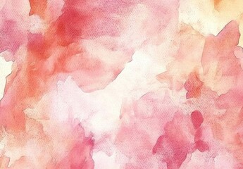 Fototapeta premium Abstract Peach Watercolor Background with Soft Brush Strokes and Light Texture