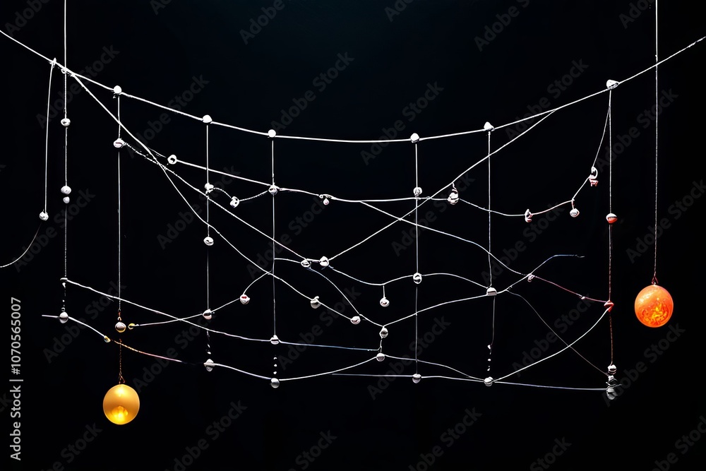 Poster triggered by falling object domino ball bearing string or wire t